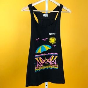 Key West 80s Bright Neon Muscle Shirt Sleeveless